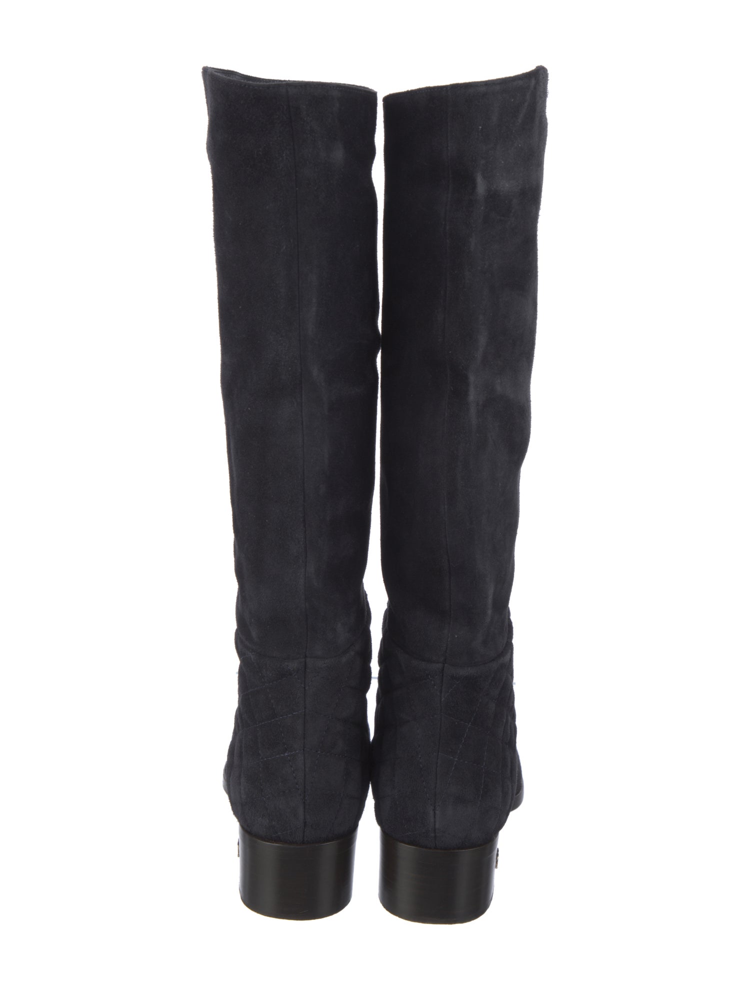 Chanel Interlocking CC Logo Suede Riding Boots